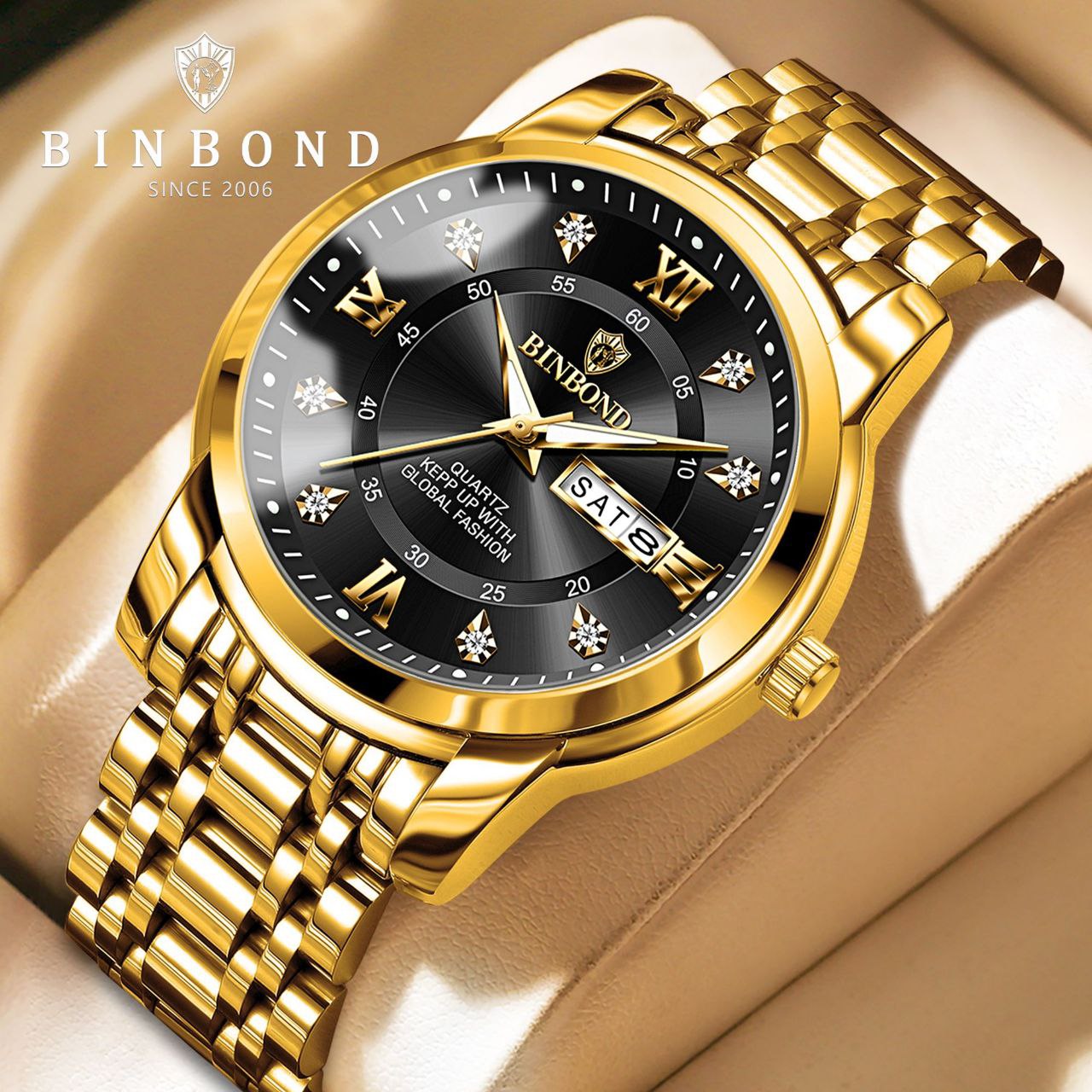 ⌚️ساعت مردانه بین باند مدلی نو  مناسب آقایان   مقاوم دربرابر آب برندشرکتی اوریجینال  کارت گارانتی  دارای روز شمار  ایام هفته  بند استیل فولاد شیشه سافایر  شب نما قفل دو پروانه  موتور کوارتز