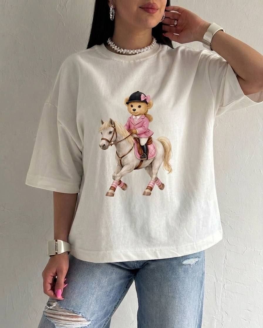 تیشرت باکسی 😍luxury😍 (کاملا مزونی) ➖سایز بندی :فری سايز از ۳۶ تا ۴۶ ➖جنس : پنبه سوپر نخ