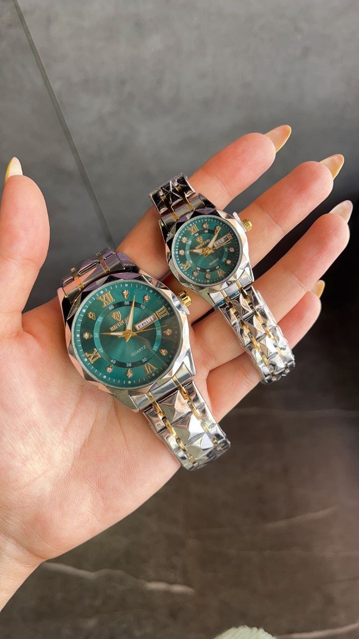 ⌚️ساعت بین باند مدلی نو  ست  پرطرفدار  مقاوم دربرابر آب برندشرکتی   شب نما دارای روز شمار  ایام هفته  بند استیل فولاد شیشه الماسی  قفل دو پروانه  موتور کوارتز