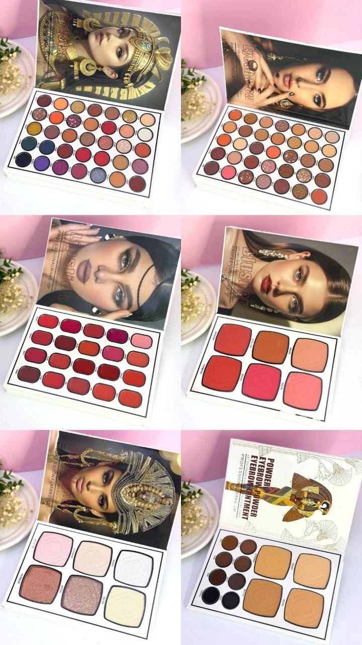 سایه کتابی مدل فرعون  سایز بزرگ ۶ورق  شامل  سایه مات  سایه شاین  پالت رژ هایلایتر  رژگونه  کانتور  کانسیلر  سایه ابرو