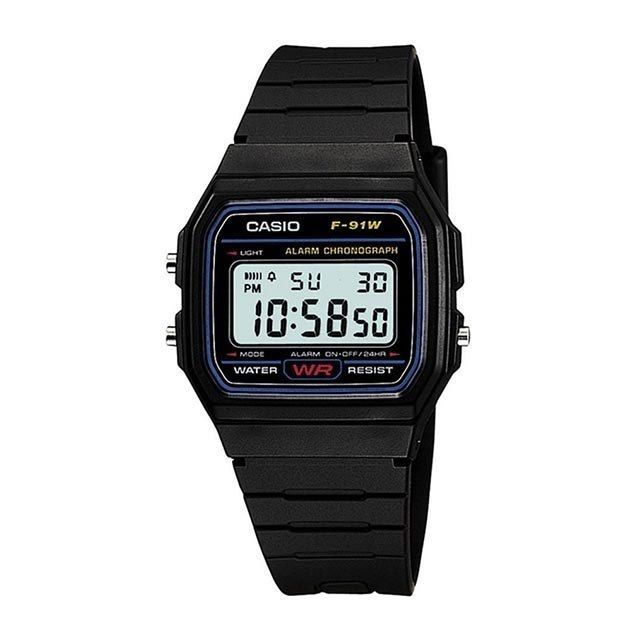 🌈ساعت کاسیو نوستالژی Casio F91 طول عمر باتری تا چندسال (باتری CR2016) ✅نمایش تاریخ، ماه، روز هفته و حالت شب و روز ✅ضد آب  ✅دارای تقویم خودکار ✅دارای نور صفحه ✅دارای آلارم (هشدار) ✅بدنه و شیشه از جنس رزین مقاوم ✅بند از جنس پیو ضد حساسیت