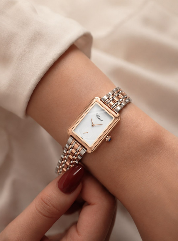 ☑️CHENXI ⌚️چانگ شی زنونه شرکتی برند قفل پروانه ای استیل موتور کوارتز مقاوم در برابر آب بند استیل ضدزنگ قاب رزگلد دارای روزشمار شیشه سافایرمعدنی
