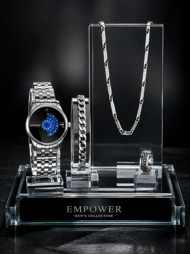 🌈 ست ساعت مردانه مارک امپاور ☑️Empower for mens ✅تقویم دار ✅طرح کنتوری ✅ضد آب در حد شستشو ✅بند استیل ✅کیفیت مناسب رنگ ✅موتور کوارتز ✅بهترین گزینه برای کادو و هدیه ☑️به همراه گردنبند کبریتی استیل اصلی ☑️و دستبند کارتیر ☑️و حلقه دو تیکه استیل 🎁به همراه جعبه کادویی